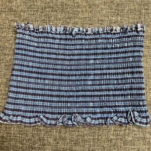 Blue Plaid Women's Tube Top